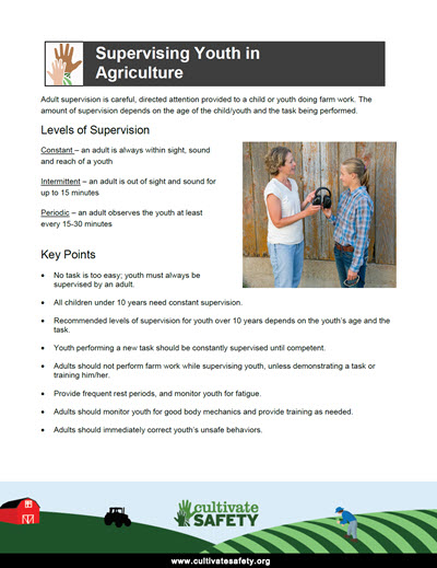 Click to open Supervising Youth Working in Agriculture PDF in English